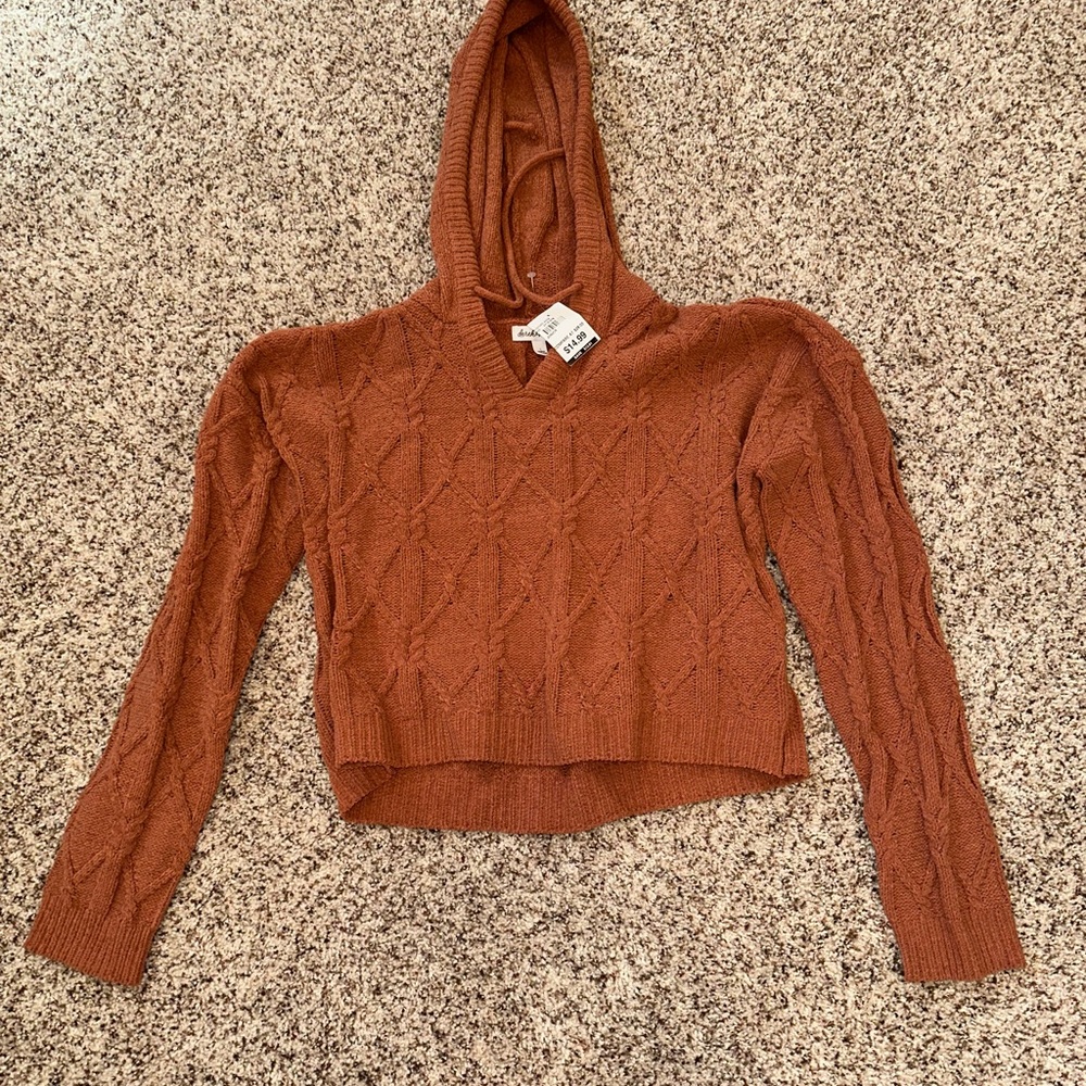 muave wool cropped hoodie - juniors L